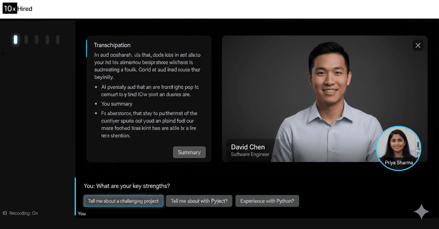 AI-driven interview screening screenshot
